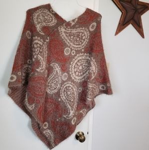 Paisley poncho sweater